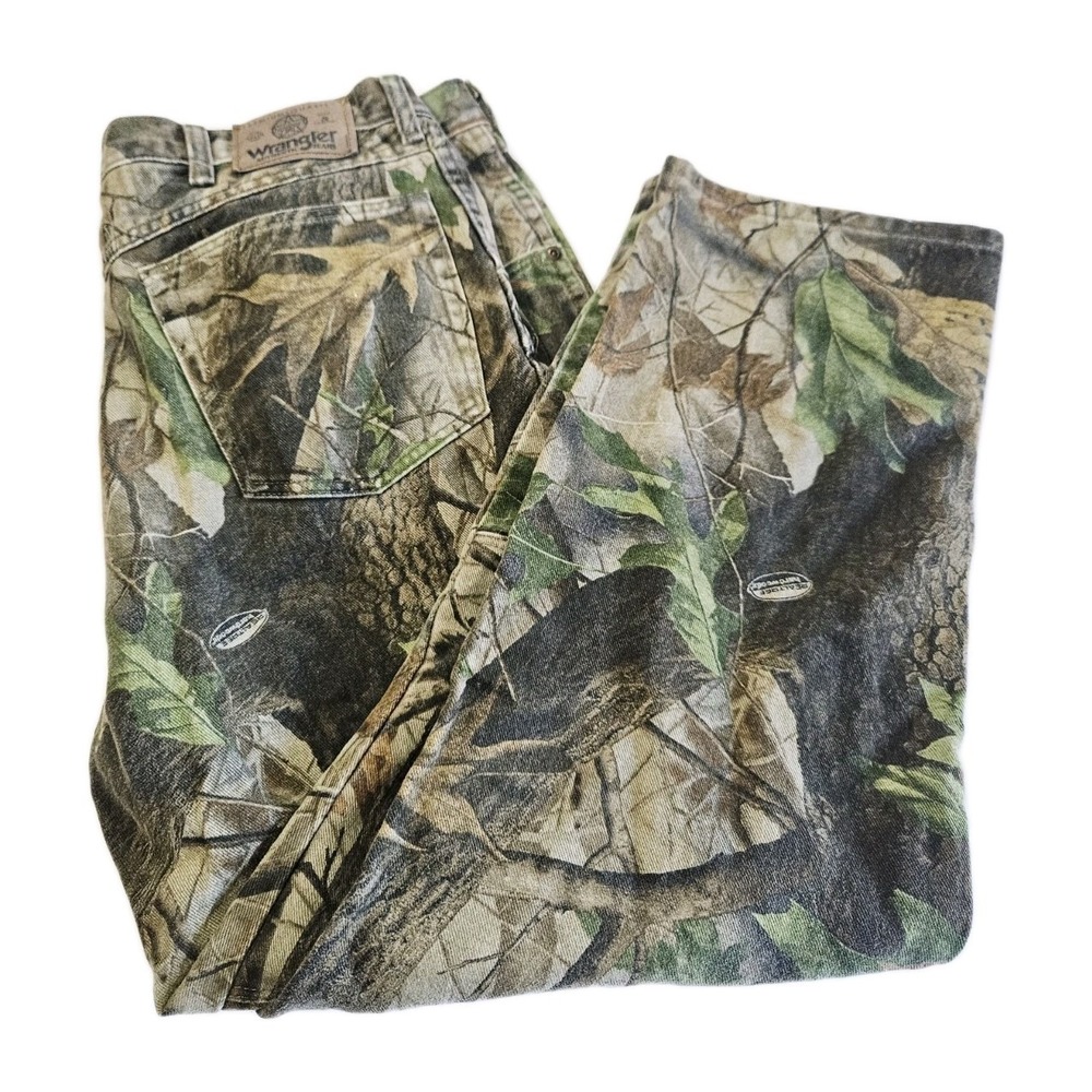 Men's VTG 90s Wrangler Woods Realtree Camo Pattern Pants Sz‎ 38x30 1990s Jeans